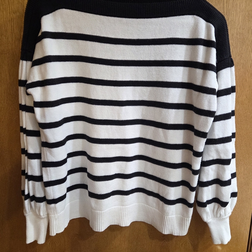 Loft XS Balloon Sleeve Cotton Sweater